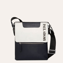 Load image into Gallery viewer, Dom Luxury Messenger Bag in Oxford Blue & Eggshell White Colors by Paul Adams