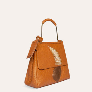 Opal Handbag in Original Ostrich Leather by Paul Adams 