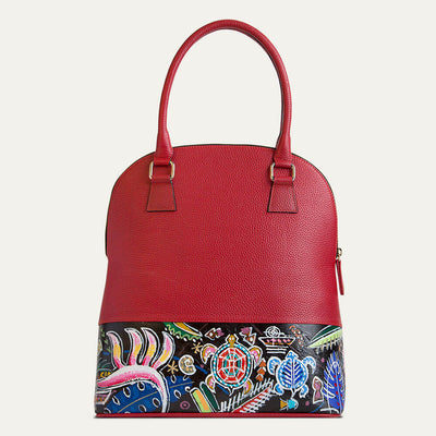 Aloha textured full-grain leather handbag for women. Shop at the world of Paul Adams.