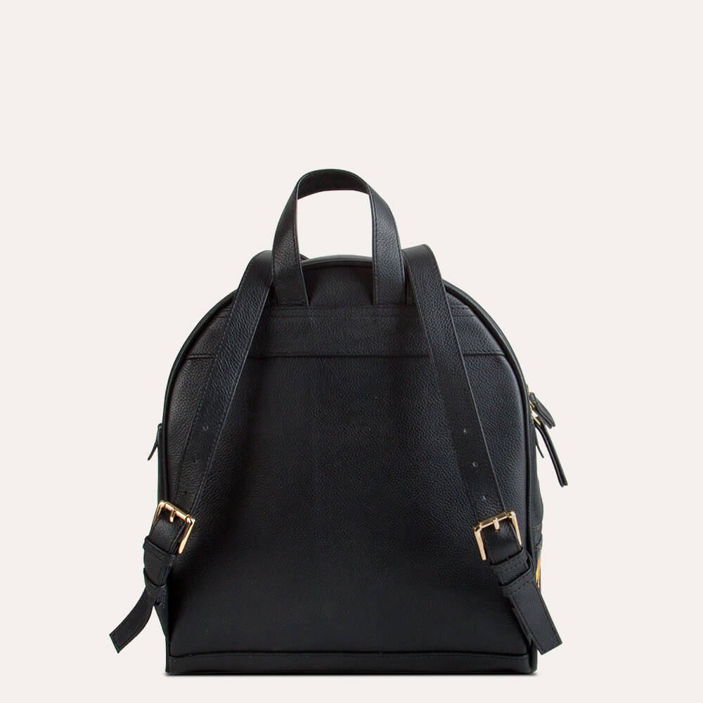 Apollo Mini Backpack: hand painted backpack for women in black