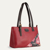 Bella handbag for women in Crimson Red and Black colors. Shop at pauladamsworld.com