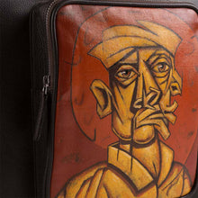 Load image into Gallery viewer, Boman luxury briefcase with original hand-painted Cubist art on canvas. Shop at Paul Adams world.