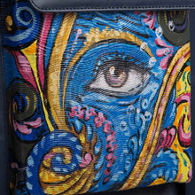 Load image into Gallery viewer, Ellison luxury backpack with original hand-painted Art Nouveau on canvas. Shop at pauladamsworld.com