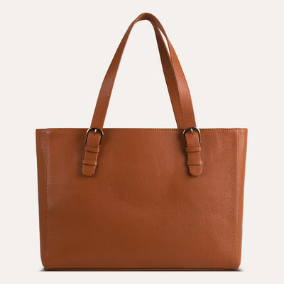 Handcrafted Leather Brown Hand Bag Medium Size Leather Tote Bag for Women   Leather Bags  FOLKWAYS