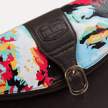Load image into Gallery viewer, Jade luxury sling bag for women with original hand-painted Pop Art on canvas. Shop at pauladamsworld.com