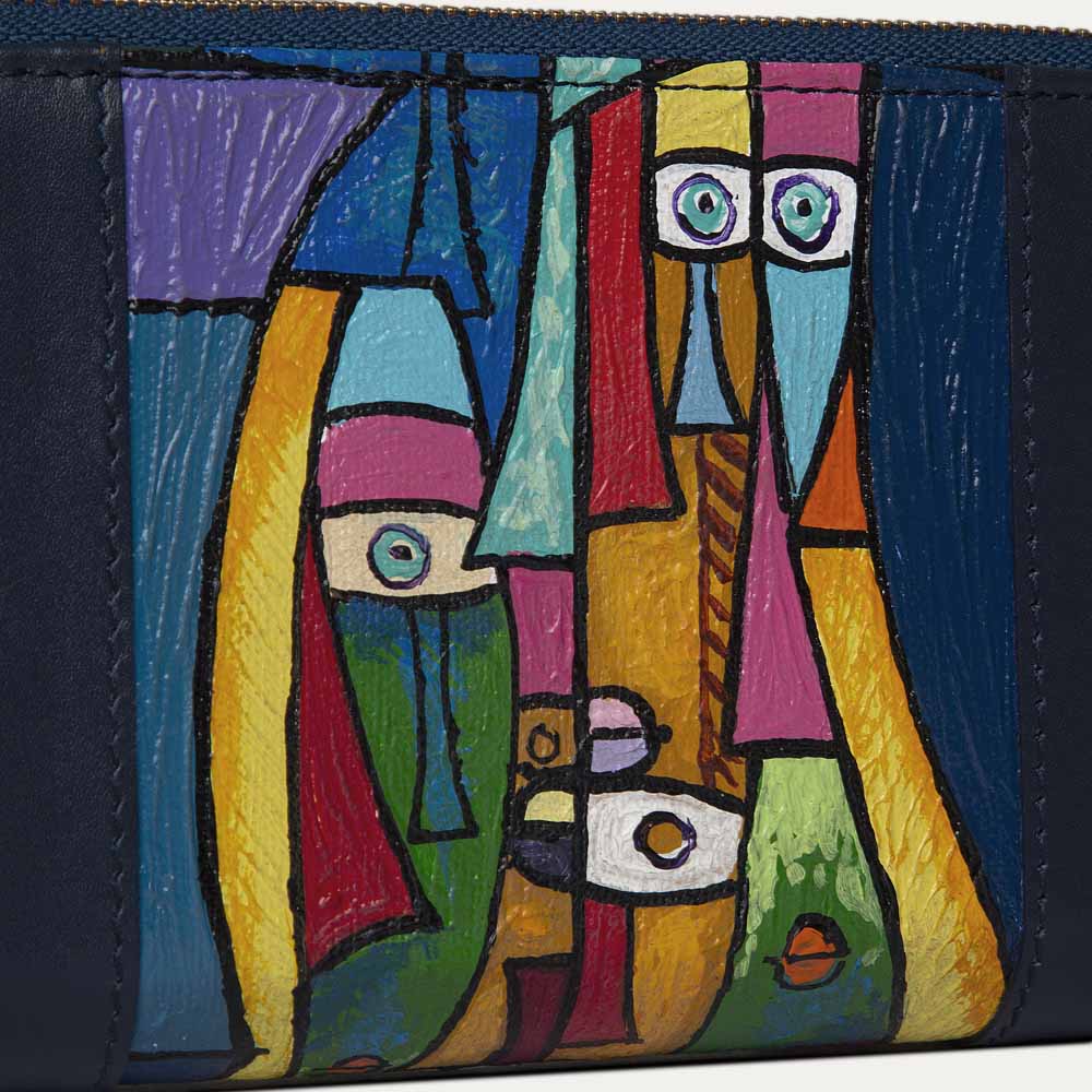 Kara Wallet Hand Painted Leather Clutches