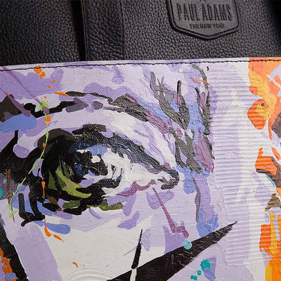 Laura luxury handbag for women with original hand-painted Abstraction art on canvas. Shop at pauladamsworld.com