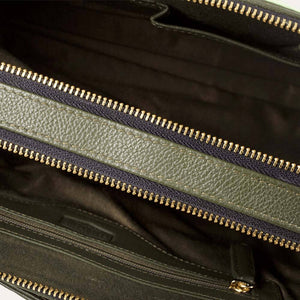 Shop Valerie handbag with premium cotton and silk Matty lining at Paul Adams. Waterproof and UV protected leather handbag.