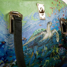 Load image into Gallery viewer, Original hand-painted Impressionist art on canvas. Shop Valerie handbag for women in Cactus green at Paul Adams world.