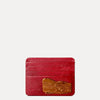 Designer Ostrich Leather Card Holder in Berry Red by Paul Adams